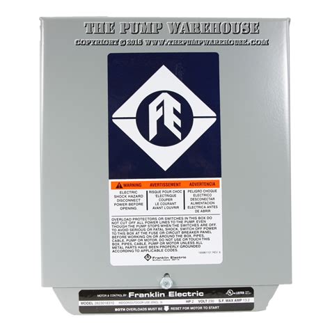 franklin electric 2 hp control box relay|franklin electric control box manual.